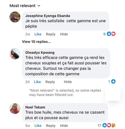 Capture de commentaires Facebook de clientes VAROSIA