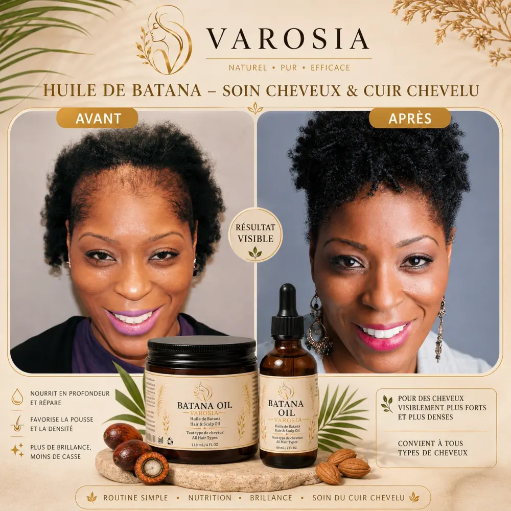 Huile de Batana VAROSIA : avant et après